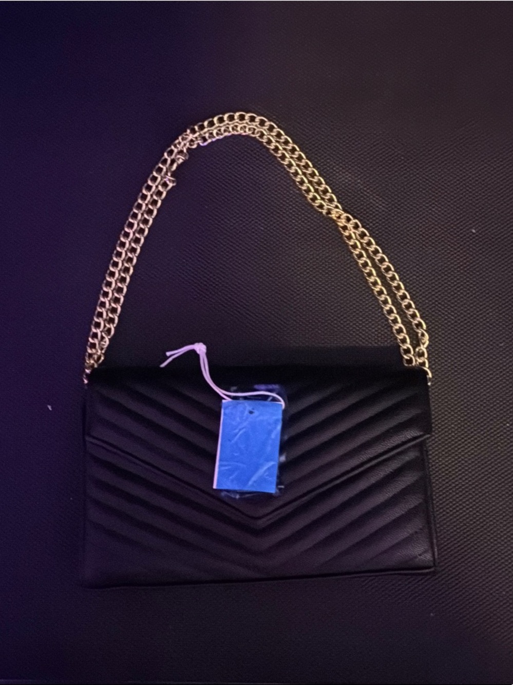 Women’s Black Quilted Chain Shoulder Bag - Gold Hardware